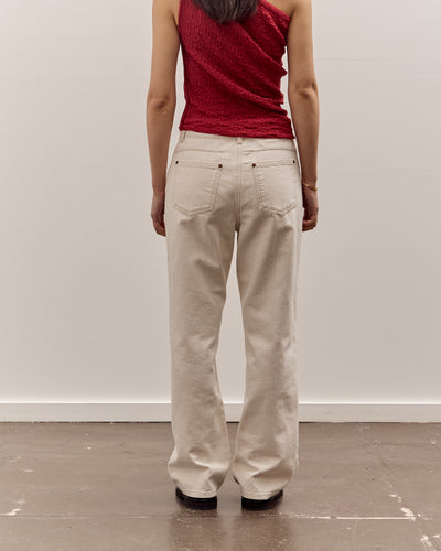 Anggae Denim Straight Pants, Ivory