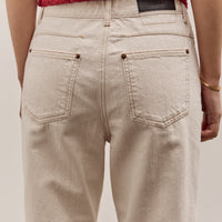 Anggae Denim Straight Pants, Ivory