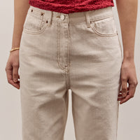 Anggae Denim Straight Pants, Ivory