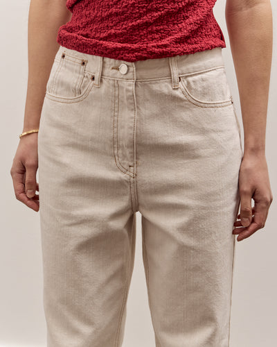 Anggae Denim Straight Pants, Ivory