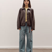 Anggae Faux Leather Blouson Jacket, Brown