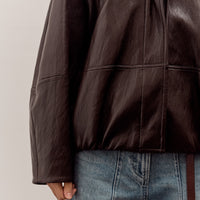 Anggae Faux Leather Blouson Jacket, Brown