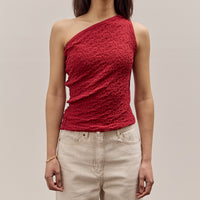 Anggae Textured Tube Top, Red