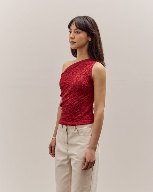 Anggae Textured Tube Top, Red