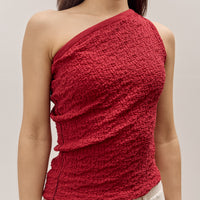 Anggae Textured Tube Top, Red