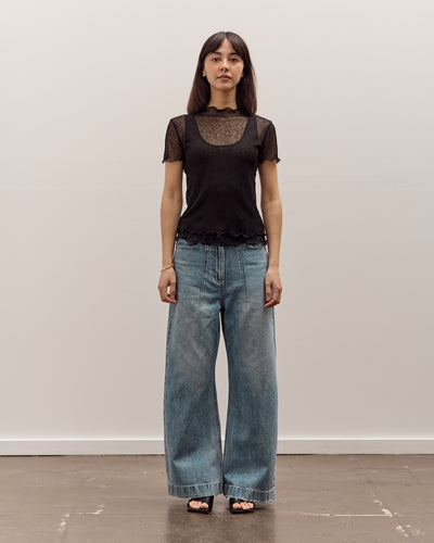 Anggae Two Layered Net T-shirt, Black