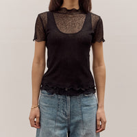 Anggae Two Layered Net T-shirt, Black