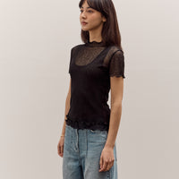 Anggae Two Layered Net T-shirt, Black