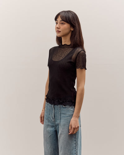 Anggae Two Layered Net T-shirt, Black
