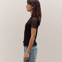 Anggae Two Layered Net T-shirt, Black
