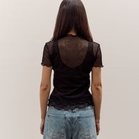 Anggae Two Layered Net T-shirt, Black