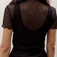 Anggae Two Layered Net T-shirt, Black