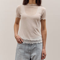 Anggae Two Layered Net T-shirt, White