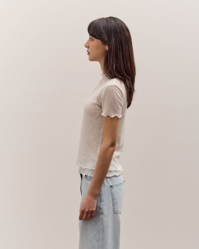 Anggae Two Layered Net T-shirt, White