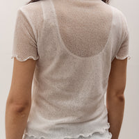 Anggae Two Layered Net T-shirt, White