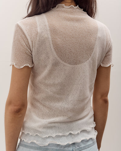 Anggae Two Layered Net T-shirt, White