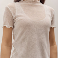 Anggae Two Layered Net T-shirt, White