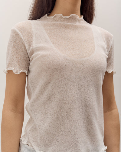 Anggae Two Layered Net T-shirt, White