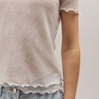 Anggae Two Layered Net T-shirt, White