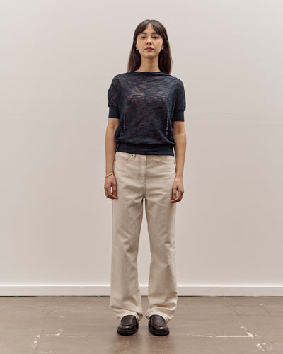 Anggae Wave Knit Half Sleeve, Navy