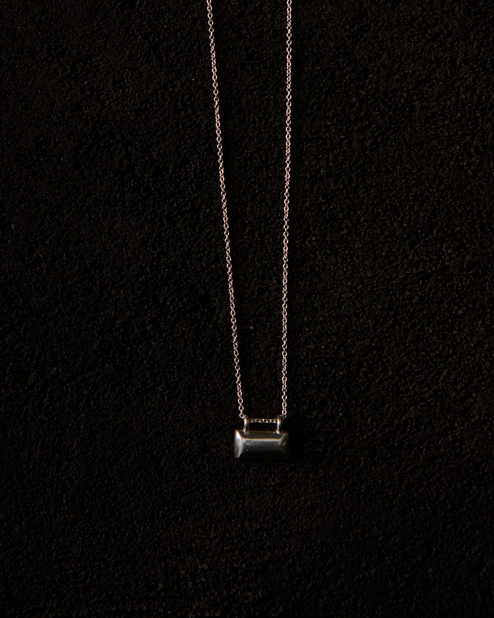 Another Feather Small Brick Necklace, Silver
