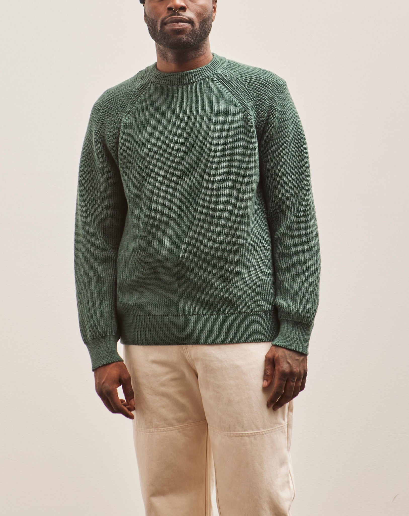 Green Seamless Sweater by Universal Works on Sale