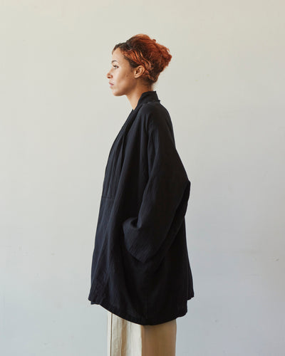 Atelier Delphine Gauze Haori Coat, Black