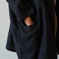 Atelier Delphine Gauze Haori Coat, Black