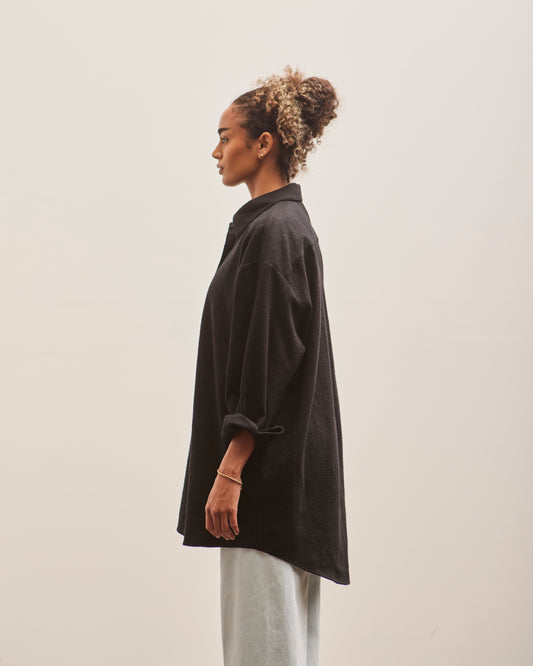 Atelier Delphine Oversized Overlay Washed Wool, Black