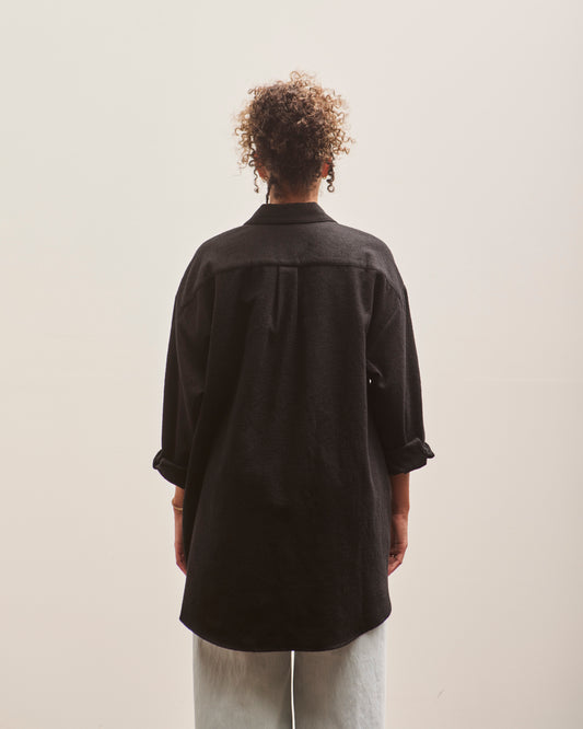 Atelier Delphine Oversized Overlay Washed Wool, Black