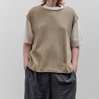 Aviva Jifei Xue Sleeveless Knit Arc Top, Natural Mix