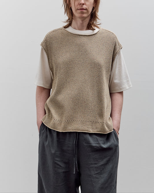 Aviva Jifei Xue Sleeveless Knit Arc Top, Natural Mix