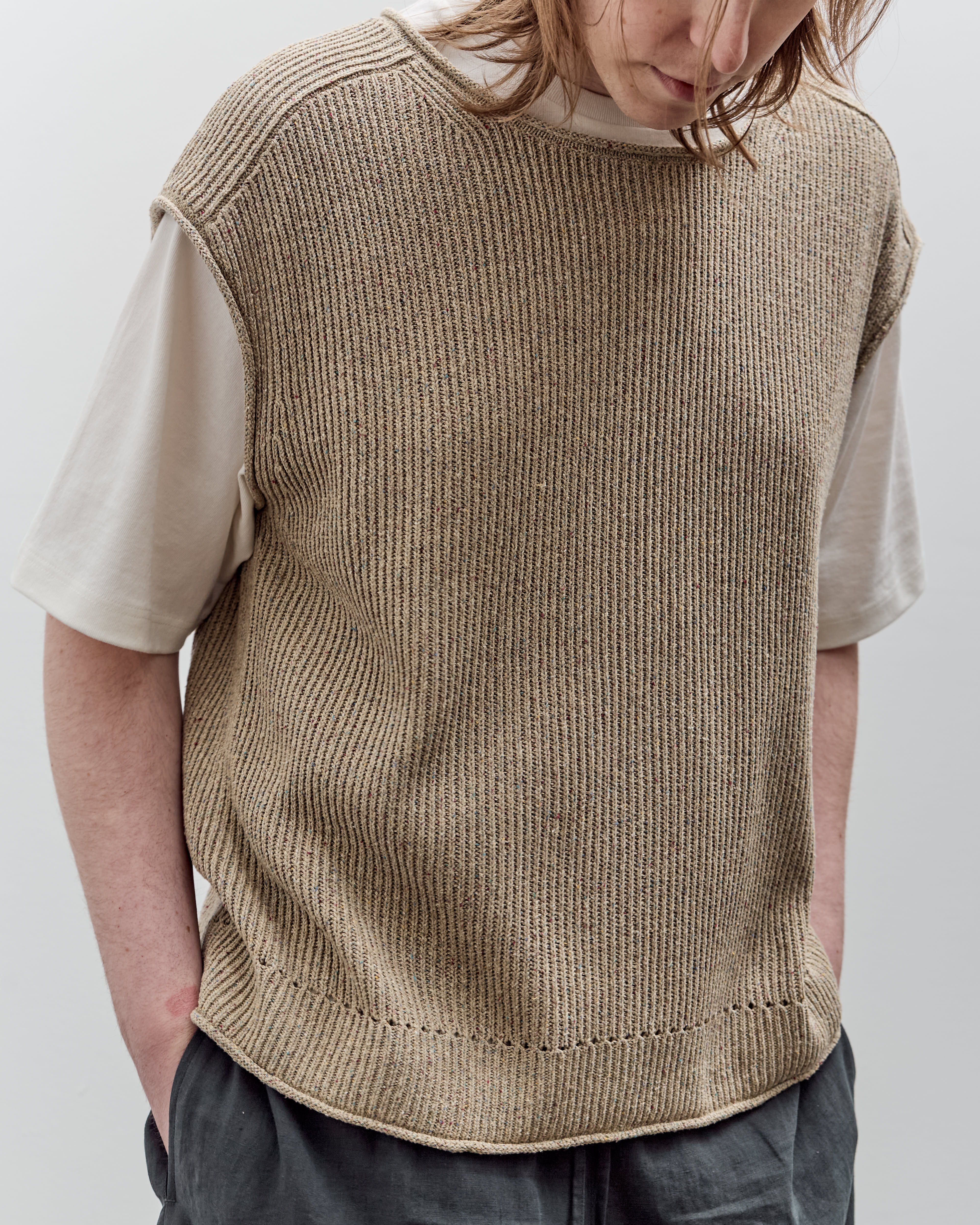 Sleeveless Knit Arc Top, Natural Mix – Glasswing