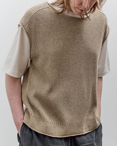 Aviva Jifei Xue Sleeveless Knit Arc Top, Natural Mix