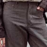 Aviva Jifei Xue 5 Pocket Pant, Persimmon Black Denim