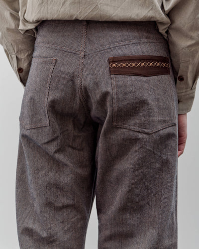 Aviva Jifei Xue 5 Pocket Pant, Persimmon Black Denim