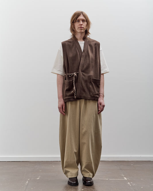 Aviva Jifei Xue Knit Kimono Vest, Deep Brown