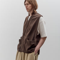Aviva Jifei Xue Knit Kimono Vest, Deep Brown