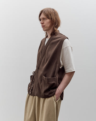 Aviva Jifei Xue Knit Kimono Vest, Deep Brown