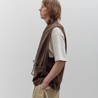 Aviva Jifei Xue Knit Kimono Vest, Deep Brown