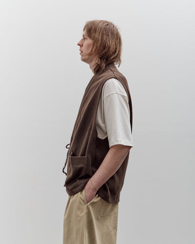 Aviva Jifei Xue Knit Kimono Vest, Deep Brown