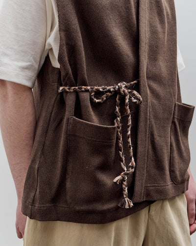 Aviva Jifei Xue Knit Kimono Vest, Deep Brown