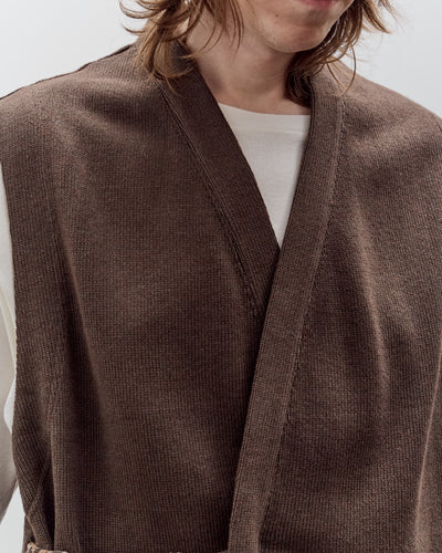 Aviva Jifei Xue Knit Kimono Vest, Deep Brown
