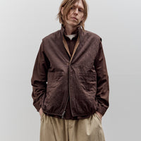 Aviva Jifei Xue Reversible Quilted Zip Vest, Chocolate