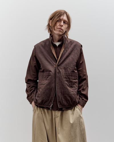 Aviva Jifei Xue Reversible Quilted Zip Vest, Chocolate