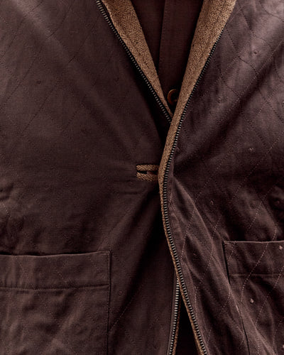Aviva Jifei Xue Reversible Quilted Zip Vest, Chocolate