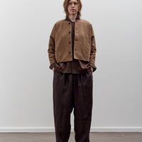 Aviva Jifei Xue Collarless Reversible Blouson, Brown Argyle