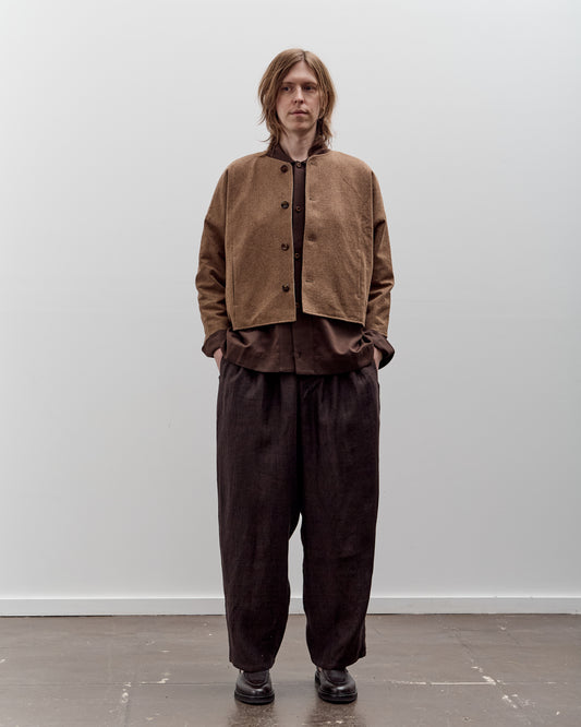 Aviva Jifei Xue Collarless Reversible Blouson, Brown Argyle
