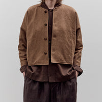 Aviva Jifei Xue Collarless Reversible Blouson, Brown Argyle