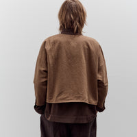 Aviva Jifei Xue Collarless Reversible Blouson, Brown Argyle